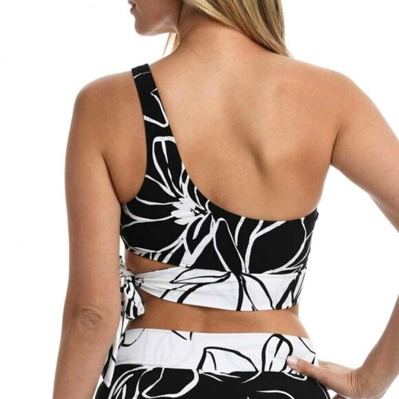 NWT La Blanca Women's Moonlit Floral One Shoulder Sash Swim Top - Picture 2 of 6
